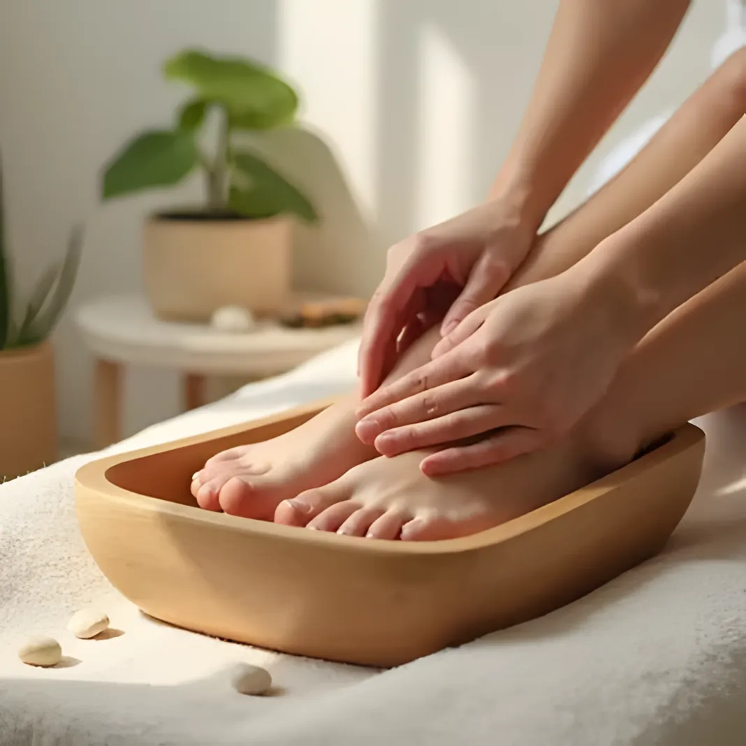 Pedicure treatment in progress